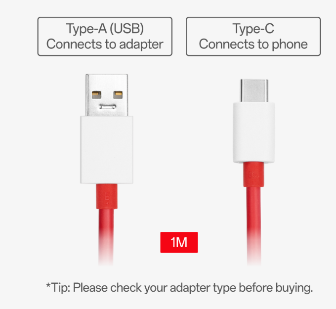 Oneplus 30W Dash cable USB-C 1 Meter