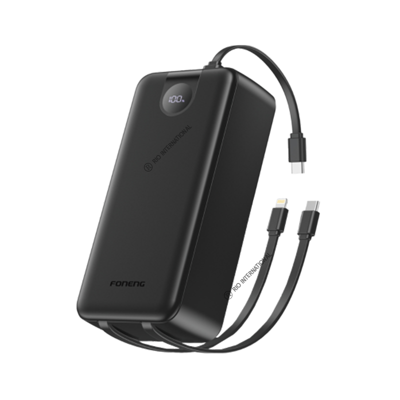 FONENG (PX108) 30000mAh 22.5W Power Bank with Built-In 3 Cables