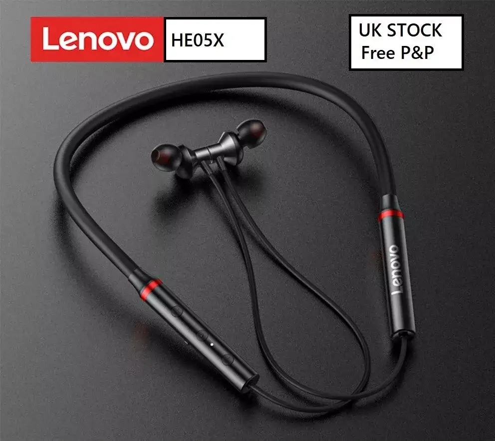 Lenovo HE05X II (New Edition) wireless in-ear neckband  earphones - Black