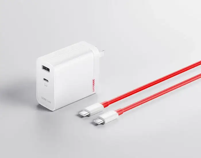 Oneplus Supervooc Dual Port 120W Power Adapter With Type-C to Type-C cable