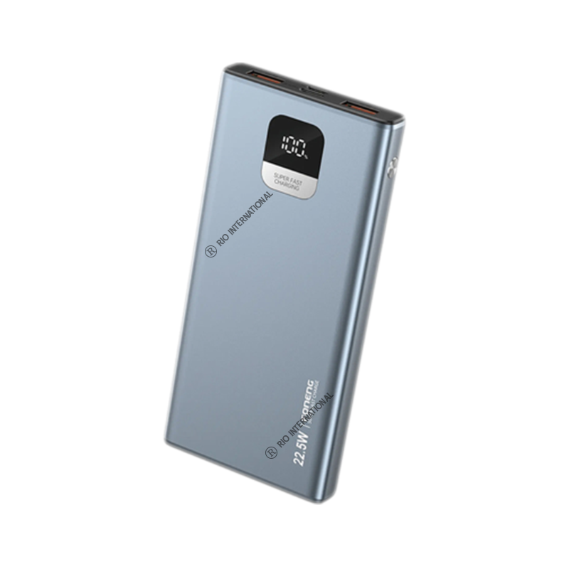 Foneng GT100 10000mah 22.5w with 3 outputs Power Bank  - Metal Grey